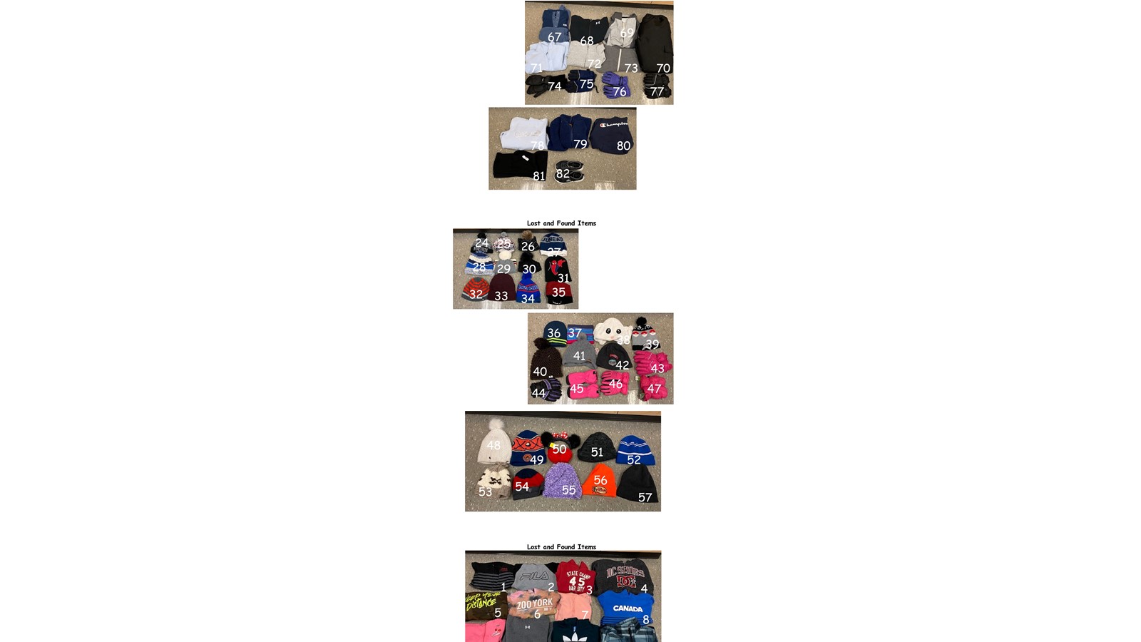 LOST & FOUND ITEMS